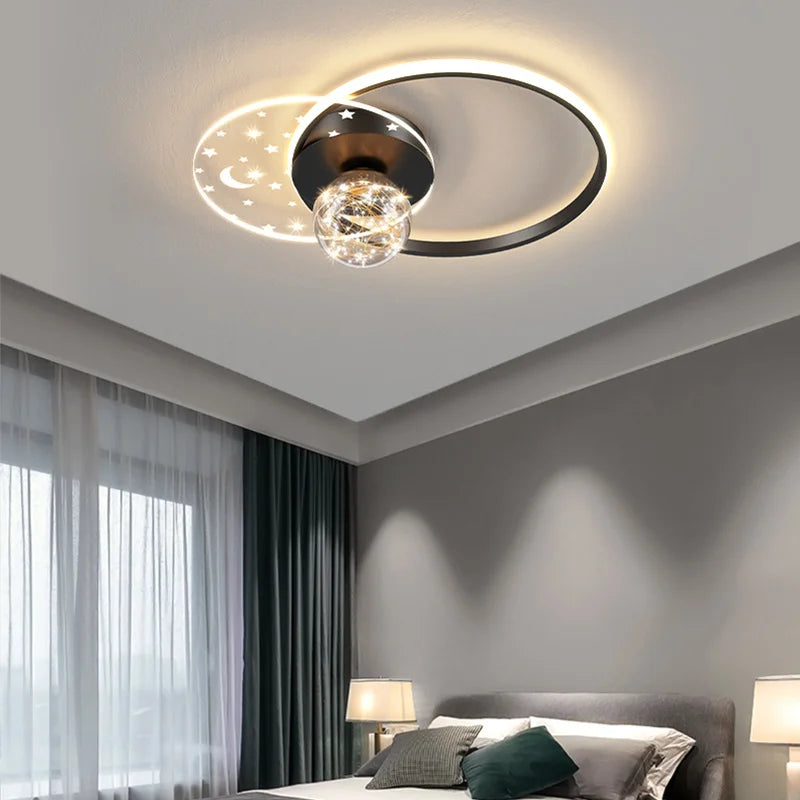 plafonnier led design moderne style nordique étoiles starlight - vue 4 sur 15