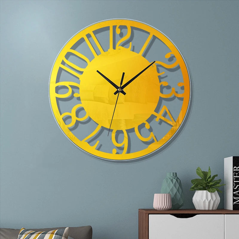horloge murale transparente minimaliste avec chiffres arabes élégants - vue 7 sur 7