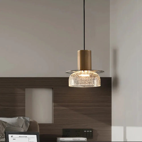 lustre en verre craquelé design rétro pour intérieur moderne - vue 6 sur 11