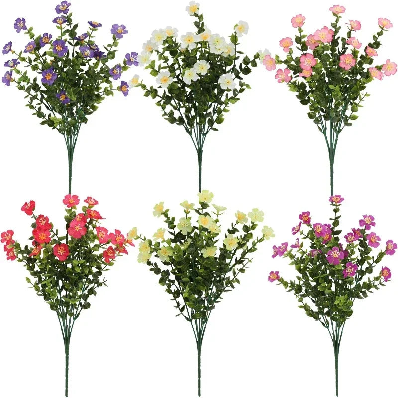 lot de 3 bouquets d eucalyptus artificiels en soie décoration intérieure - vue 10 sur 24