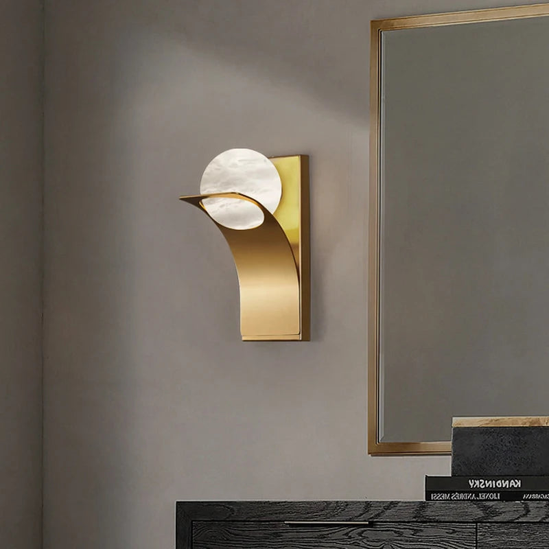applique murale led en marbre naturel espagnol design moderne et luxueux - vue 3 sur 6