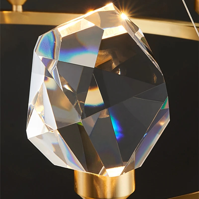 lustre nordique led en cristal pour décoration intérieure