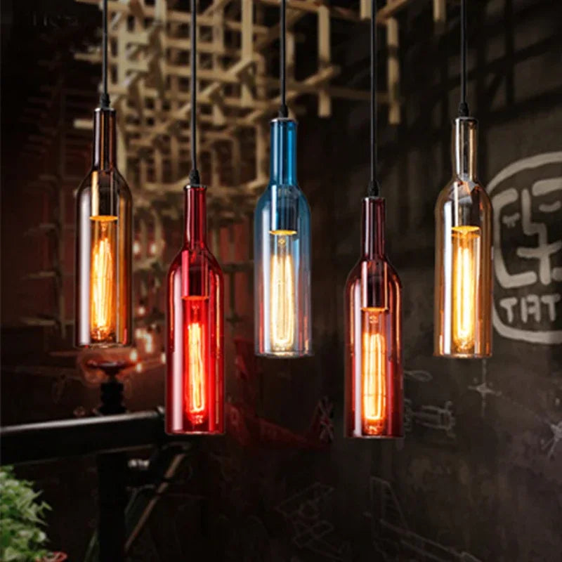 lustre nordique créatif moderne en forme de bouteille de bière