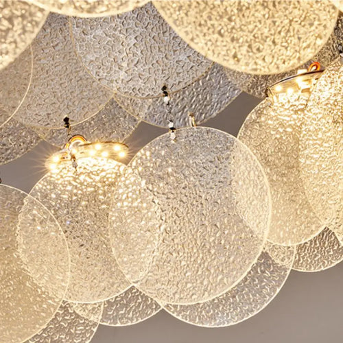 plafonnier led rond moderne en acier inoxydable et verre - vue 7 sur 10