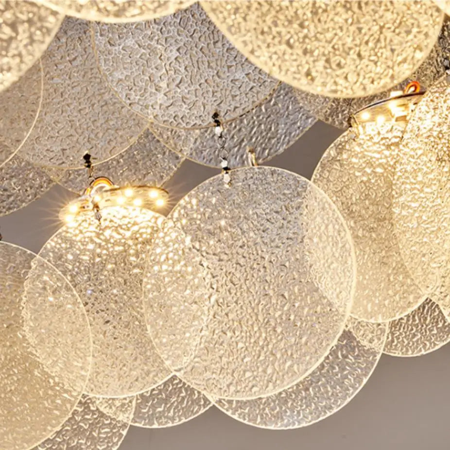 plafonnier led rond moderne en acier inoxydable et verre - vue 6 sur 10