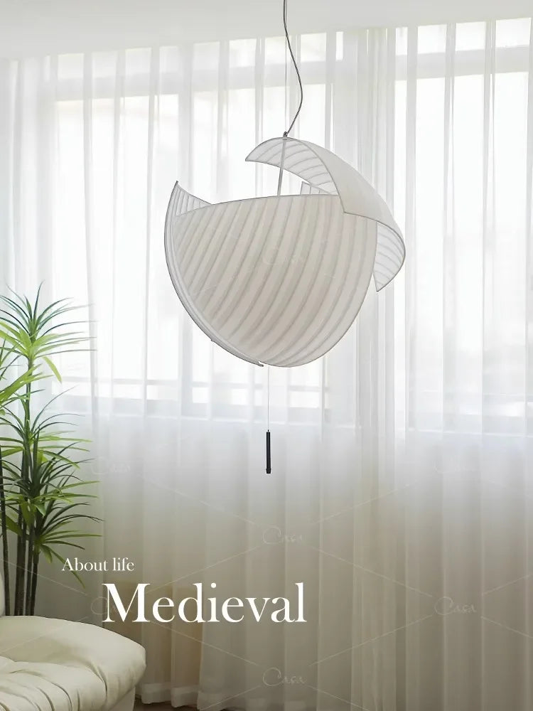 Japonais Wabi Sabi tissu concepteur suspension LED lumières salon salle à manger lustres éclairage décor à la maison lampes suspendues luminaires - vue 4 sur 12