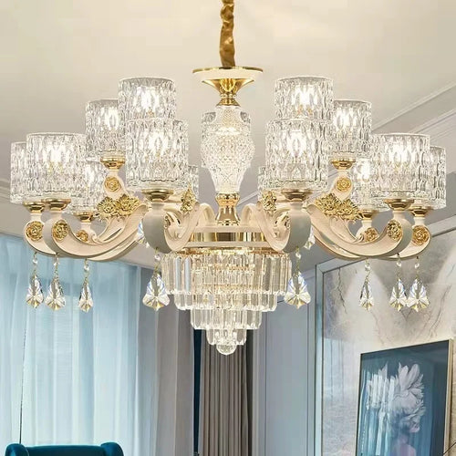 lustre en verre cristal design moderne pour un intérieur élégant - vue 2 sur 10