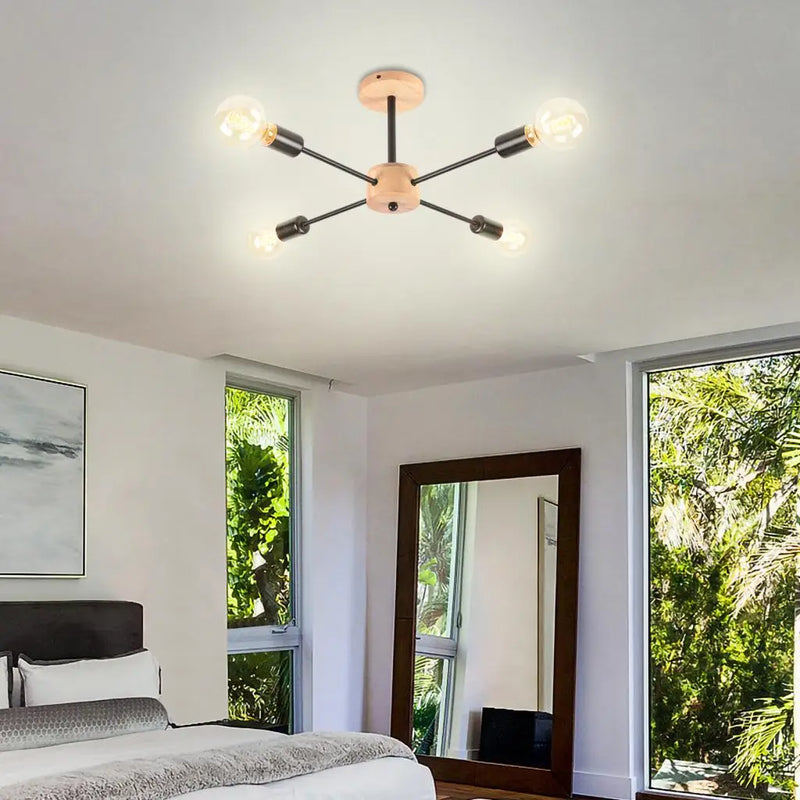 lustre moderne en forme d'araignée avec 4 prises d'éclairage