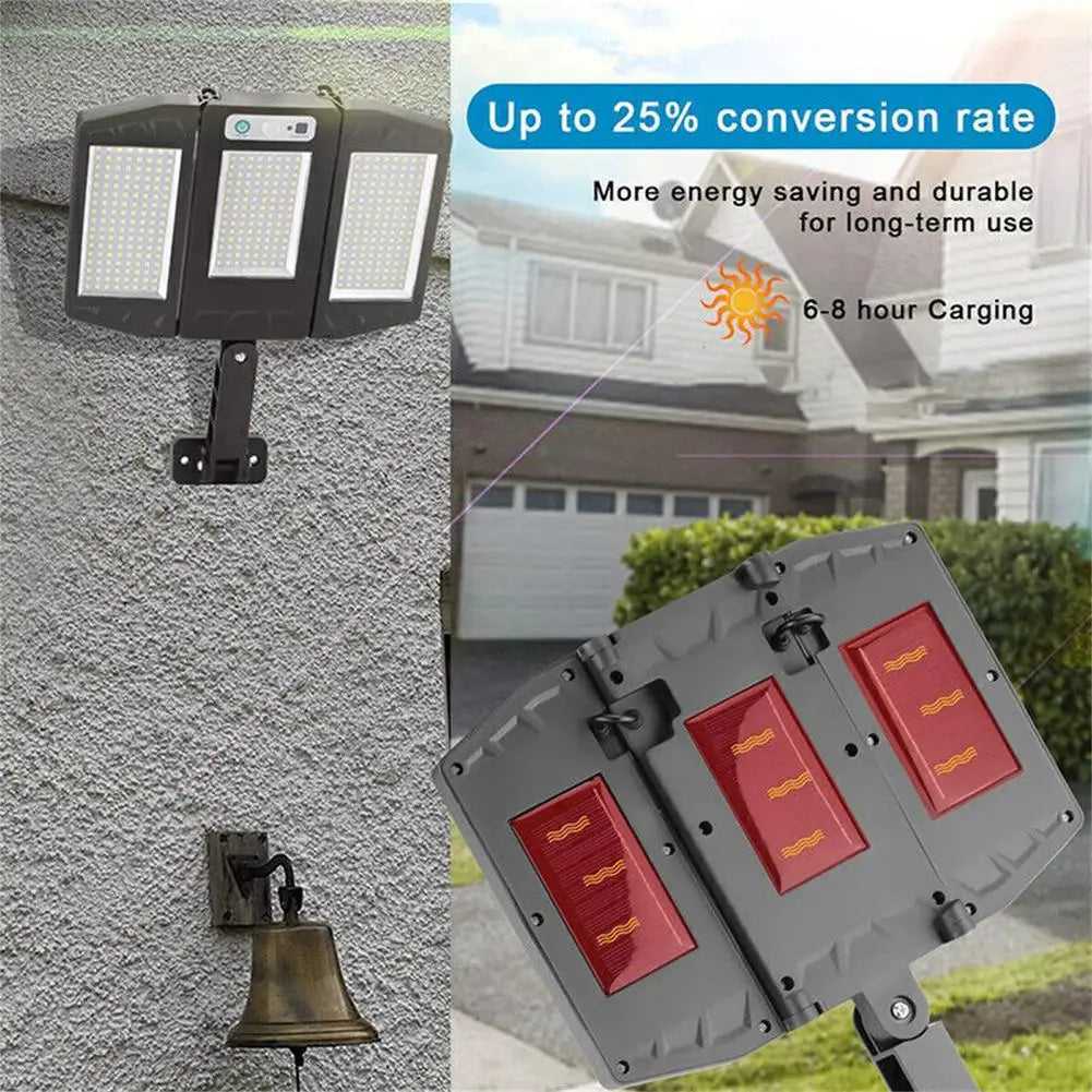 lampadaire solaire 384 led étanche avec capteur et télécommande - vue 8 sur 7