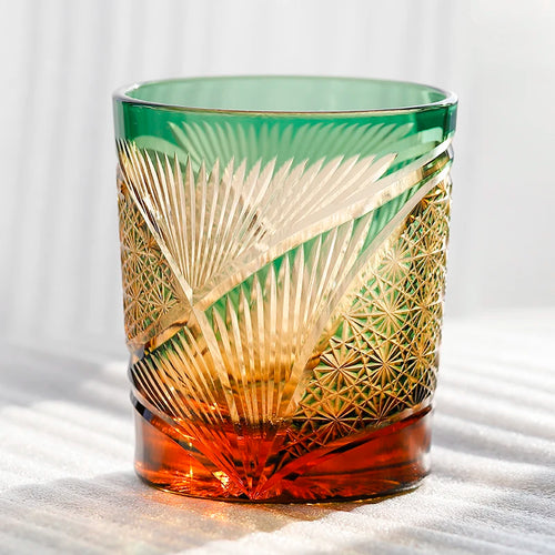 verre whisky edo kiriko gravé motifs japonais artisanal