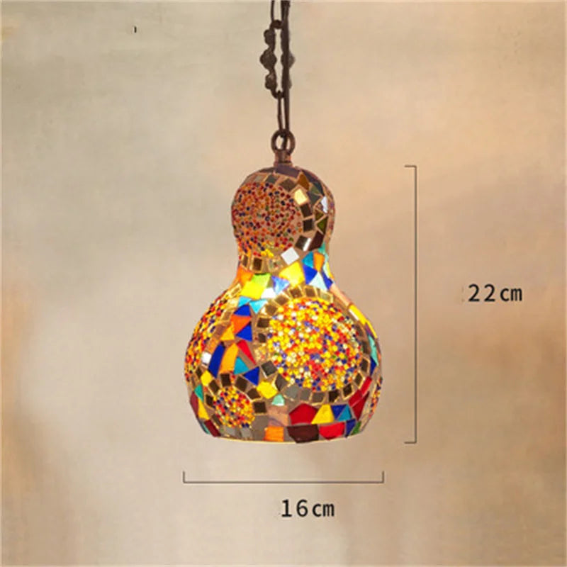 lustre en mosaïque turque fait main style art déco romantique en verre coloré - vue 8 sur 16