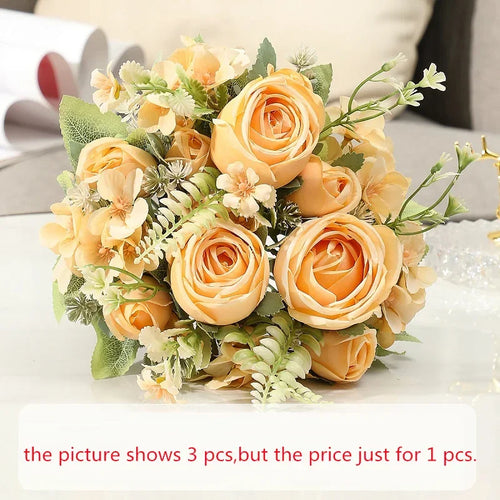 bouquet de roses artificielles en soie pour décoration intérieure - vue 10 sur 10