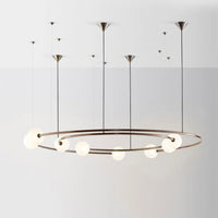 Lustre suspendu en anneau créatif au design nordique moderne