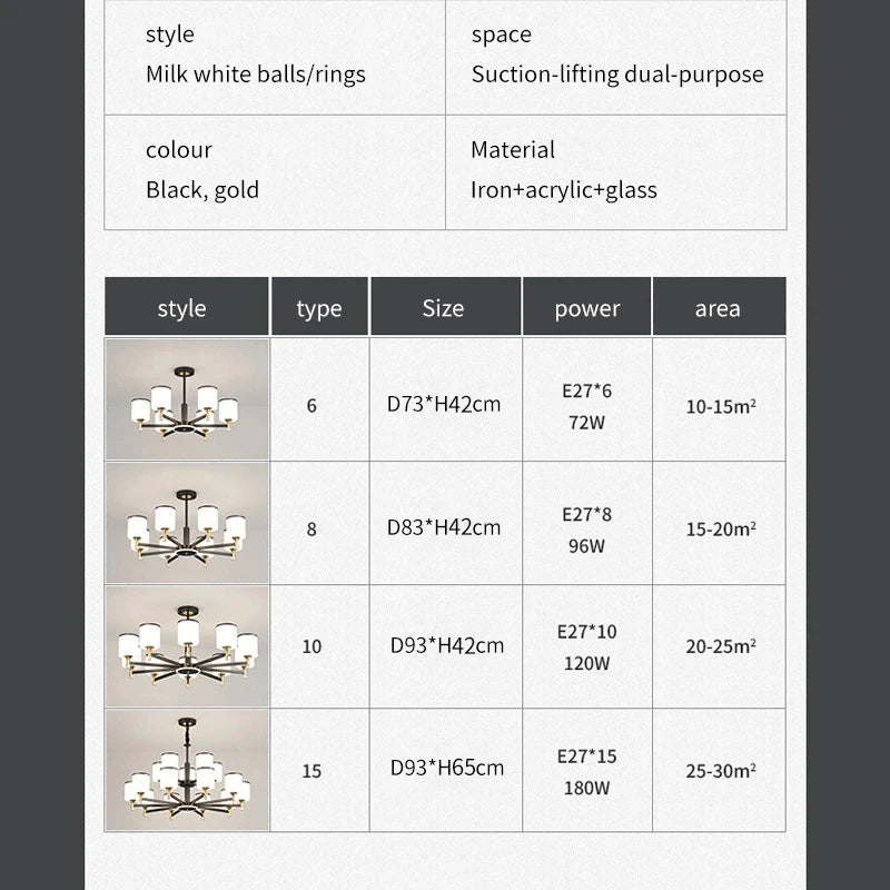 lustre nordique 15 têtes design moderne luxe pour intérieur lumineux - vue 5 sur 16