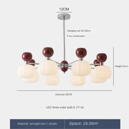 lustre décoratif acrylique avec abat-jour suspendu créatif - vue 13 sur 14