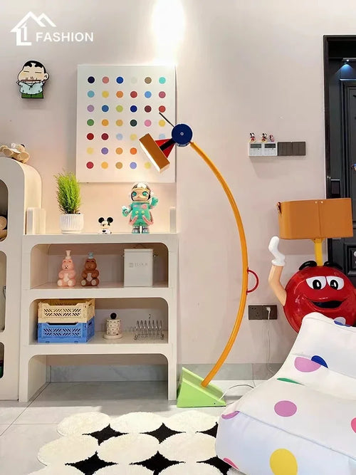 Novel Artistic Design LED Floor Lamp, Creative Color Building Blocks, Living Room Children's Room Station Light Angle Adjustable - vue 3 sur 9