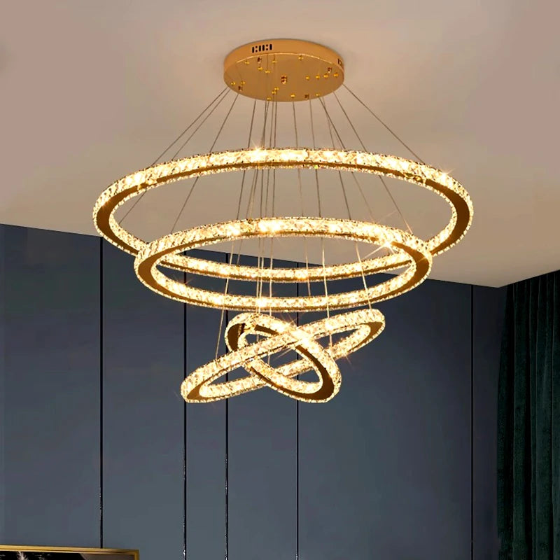 lustre moderne en cristal éclairage intérieur led suspendu