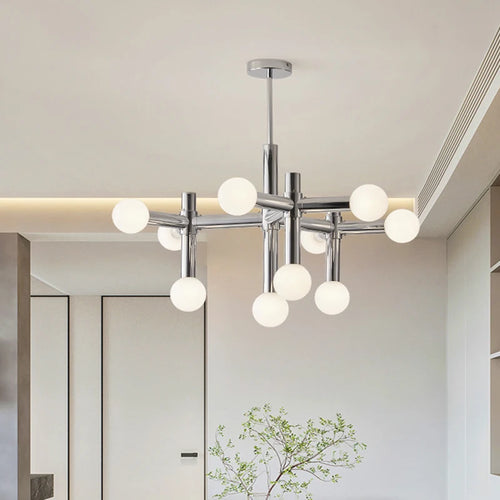 lustre chrome style 	 design art déco métal