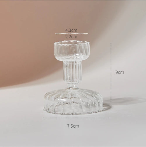 bougeoir en verre transparent décoration intérieure moderne nordique - vue 27 sur 31