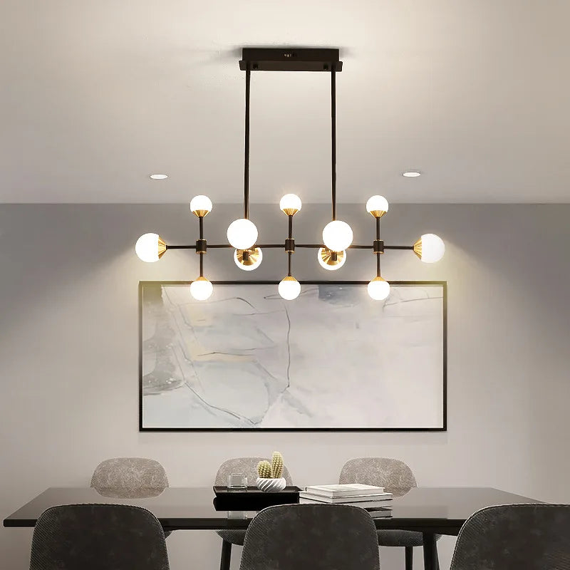 lustre moderne en boule de verre design nordique créatif luxe - vue 5 sur 13