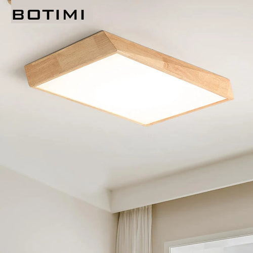 botimi bois massif led plafonnier moderne nordique monté éclairage