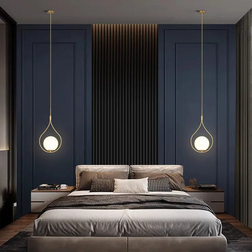 lustre led moderne minimaliste en verre pour hôtel - vue 5 sur 14