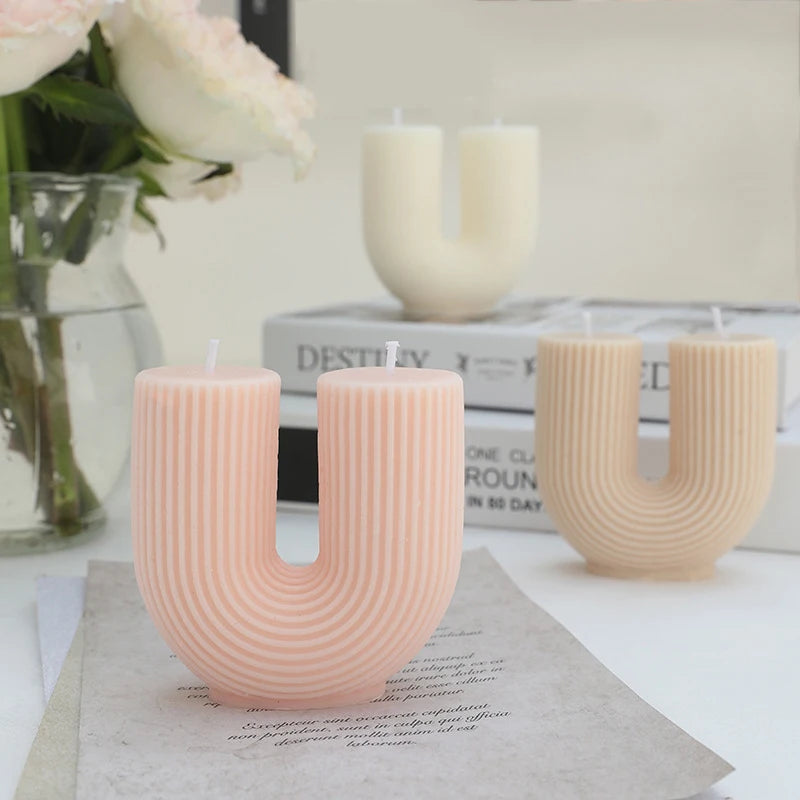 bougies parfumées géométriques en forme de u pour décoration intérieure - vue 3 sur 22