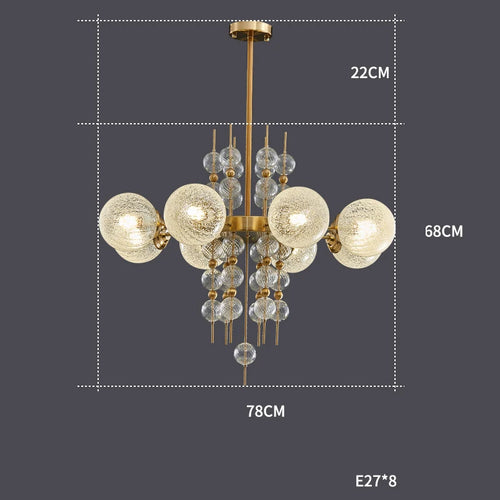 lustre classique à bulles en chrome doré tendance 2024 pour éclairage moderne - vue 9 sur 9