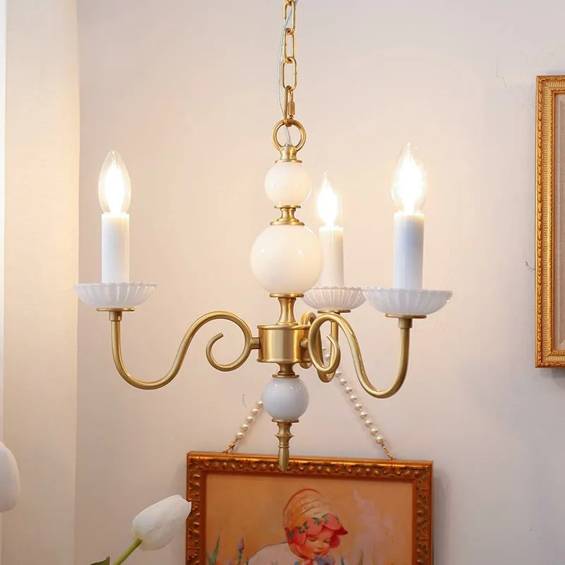 lustre en cuivre de luxe style vintage pour restaurant et salon - vue 2 sur 10