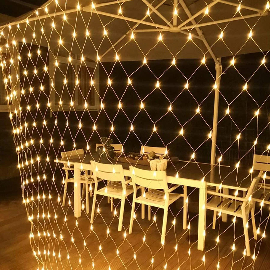 réseau de led solaire étanche pour décoration extérieure jardin - vue 3 sur 9