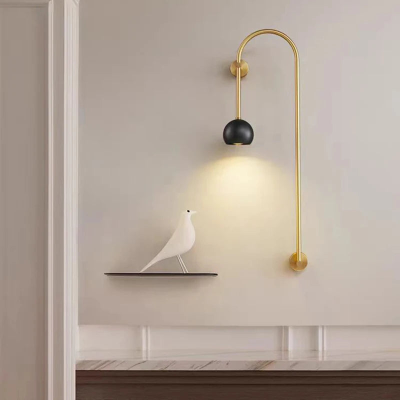 applique murale minimaliste en cuivre et laiton gu10 - vue 3 sur 8