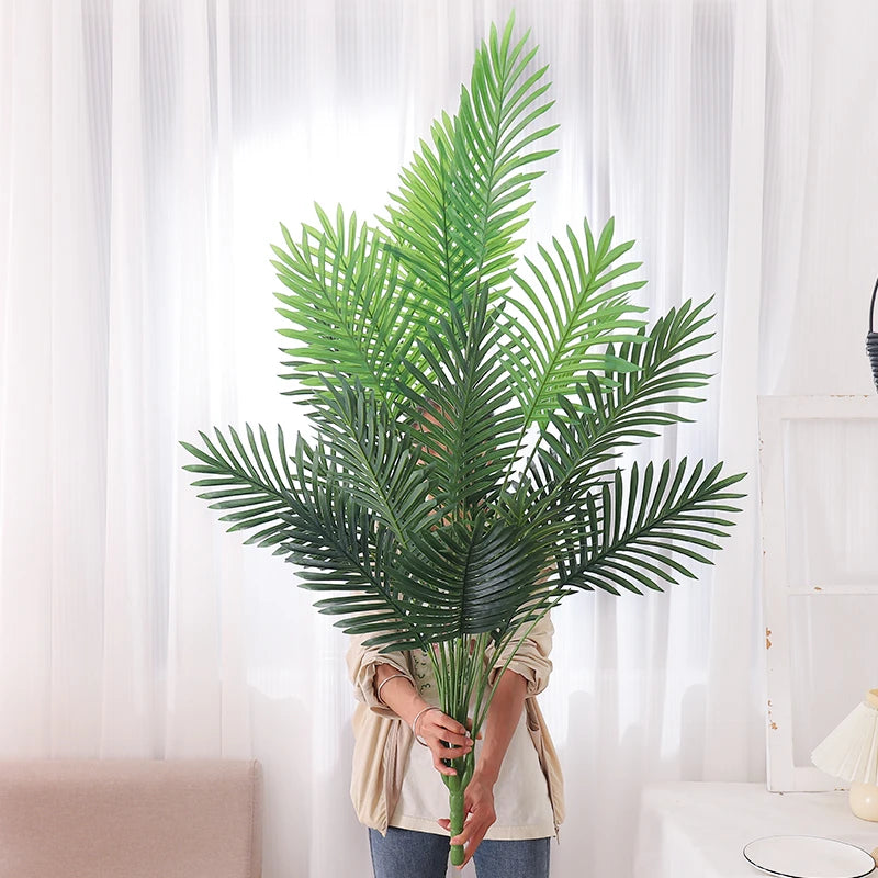 palmier artificiel en plastique avec feuilles de monstera pour jardin - vue 5 sur 9