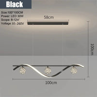 lustre led moderne minimaliste en verre pour restaurant