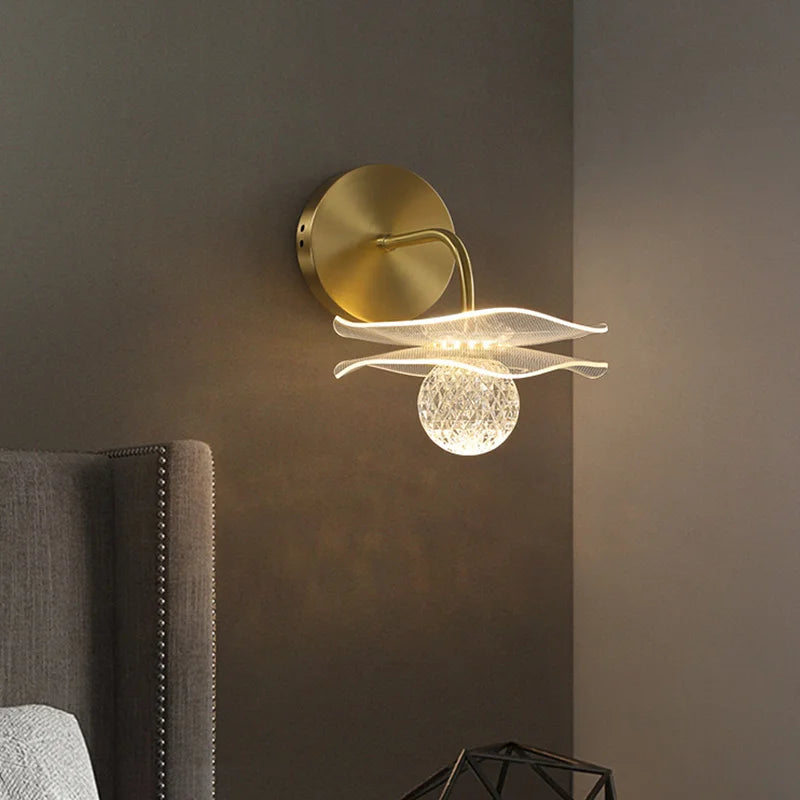 Modern Led personalized decoration lotus leaf garden wall lamp, bedside bedroom, living room, staircase, corridor, kitchen backg - vue 4 sur 23