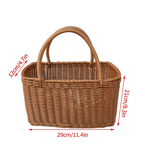 panier de pique-nique en osier pour rangement et courses - vue 21 sur 22
