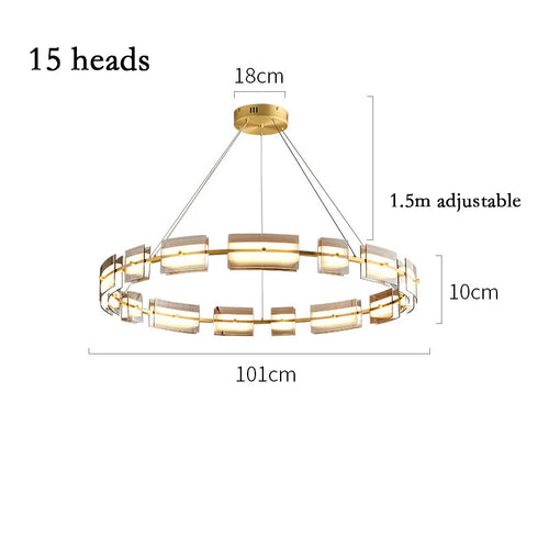 lustre led en verre style simple et moderne pour décoration intérieure - vue 12 sur 17