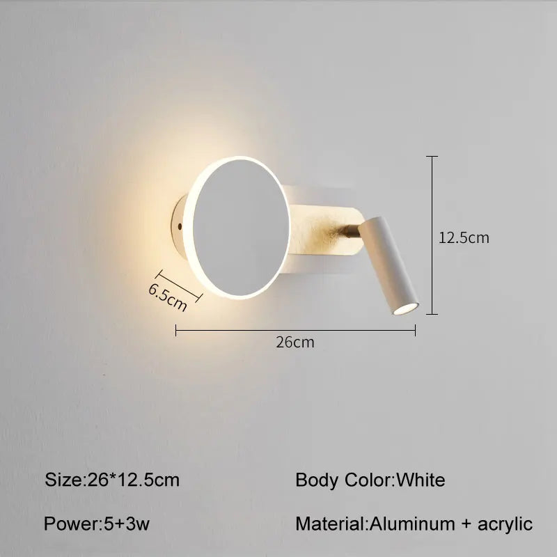 Applique murale led moderne pour hôtel avec interrupteur - vue 8 sur 8