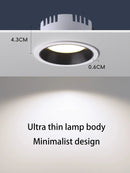 downlight led ultra mince en aluminium anti-éblouissement pour maison