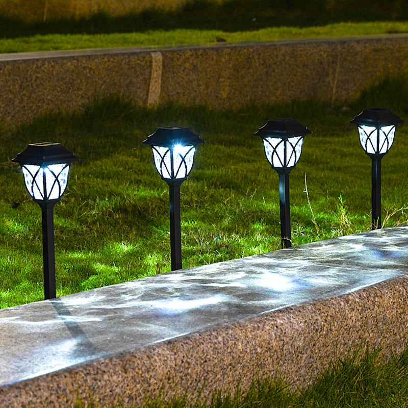 Lampes pic solaires de cour allume les lumières lumineuses de pelouse en plein air LED étanche lumières de voie solaire lumières de chemin de paysage