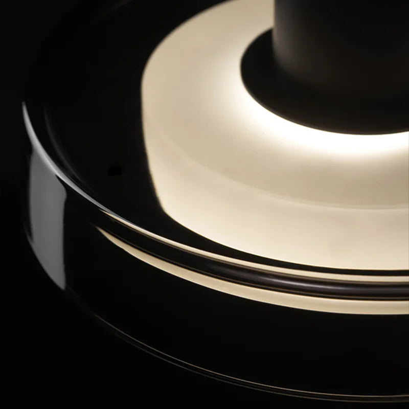 suspension ronde moderne en verre pour intérieur avec fil réglable - vue 5 sur 7