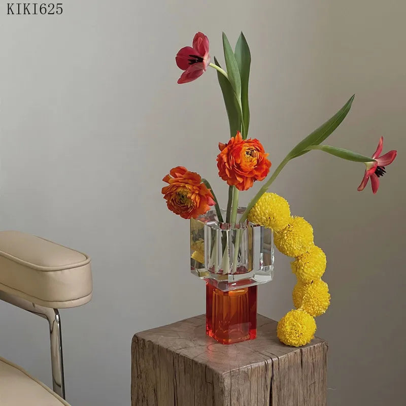 vase en verre cristal transparent pour décoration florale - vue 4 sur 11