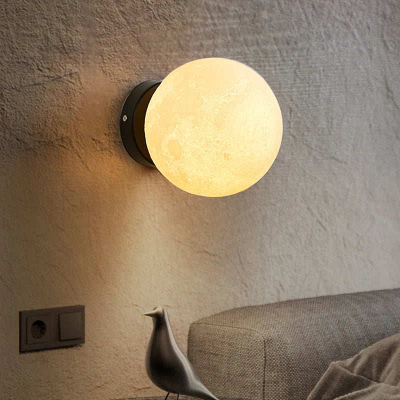 lampadaire lune led 3d design nordique trépied décoration - vue 4 sur 8