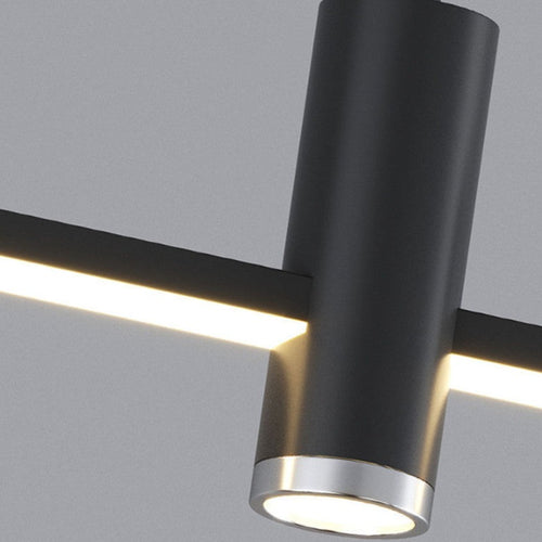 Lustre design LED minimaliste en barre métallique Sarno - vue 6 sur 12