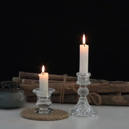 bougeoir en verre décoration nordique pour moments romantiques - vue 3 sur 6