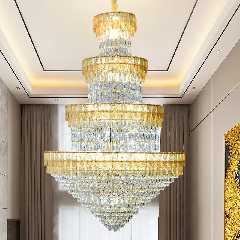 Lustre luxe cristal design contemporain pour salon et hôtel | Lumeers