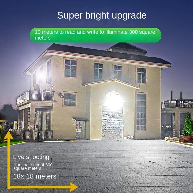 INTELAMP Solar Motion Sensor Floodlight with Remote Control, High Brightness 2500lm, 18000mAh, Suitable for Various Scenarios - vue 4 sur 7