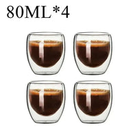 Lot tasses verre double paroi isolant borosilicate