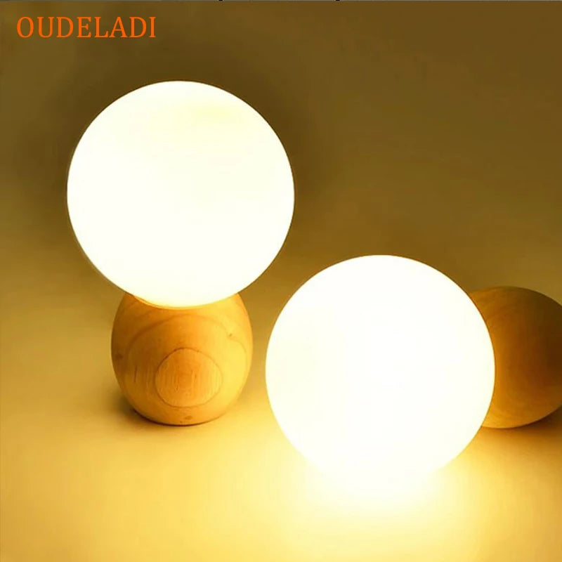 Lampe de table en bois pour chambre à coucher