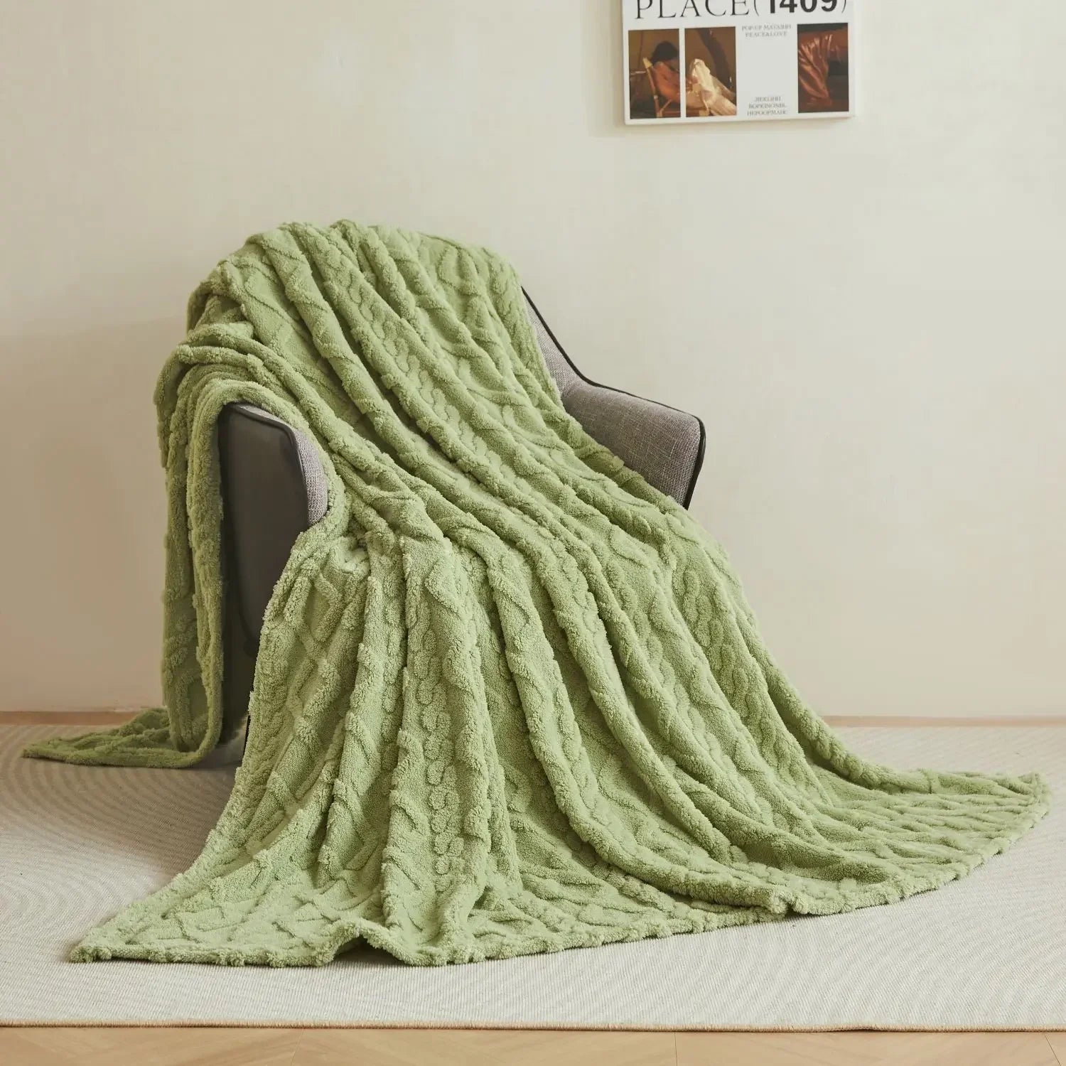 plaid flanelle polaire doux chaud pour lit canapé - vue 7 sur 7