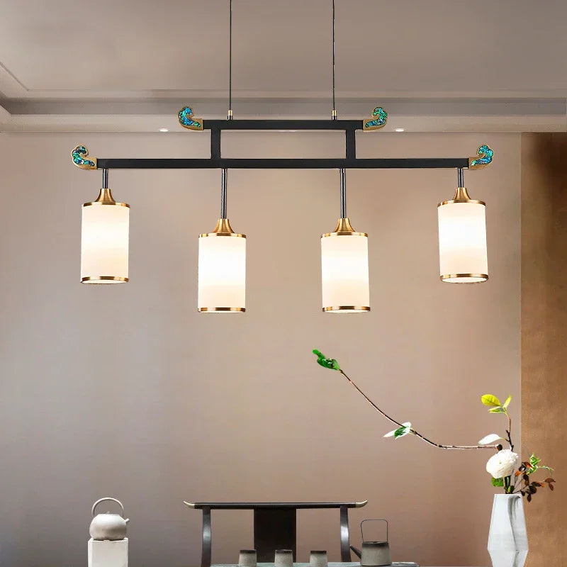 lustre en cuivre design style chinois pour éclairage moderne